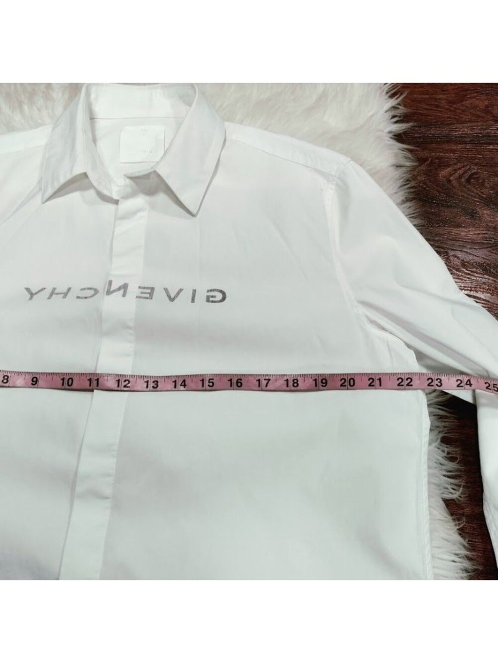 Givenchy Mens Classic Fit M White Cotton Button-Up Shirt With Logo Design - Picture 6 of 16